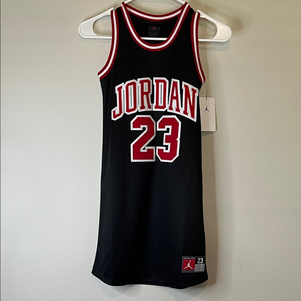 NEW✨Jordan✨Sporty Black Dress with Red and White Details